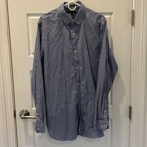 Banana Republic mens XL tall blue gingham button down